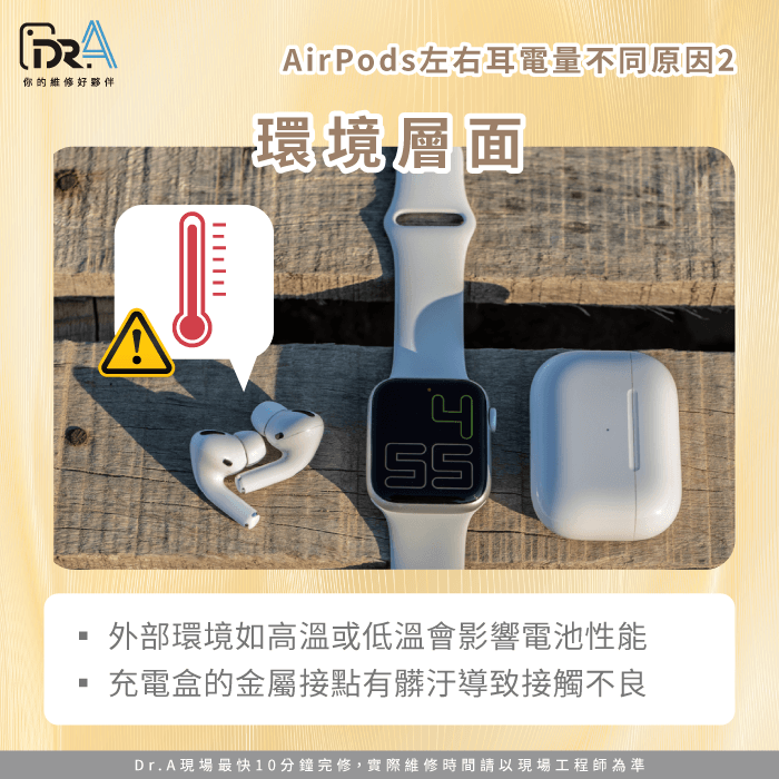 環境層面-AirPods兩邊電量不一樣