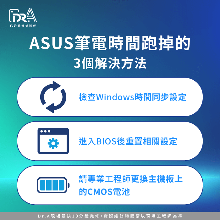 ASUS筆電時間跑掉解決方法-ASUS筆電維修推薦