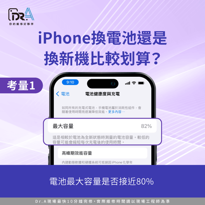 電池最大容量是否接近80%-iPhone換電池換手機