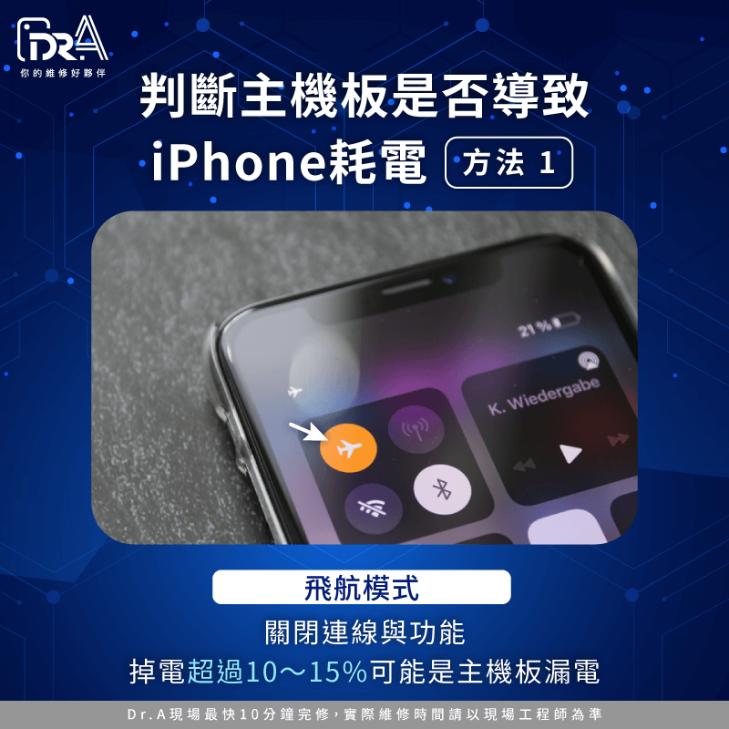 飛航模式測試-iPhone耗電主機板