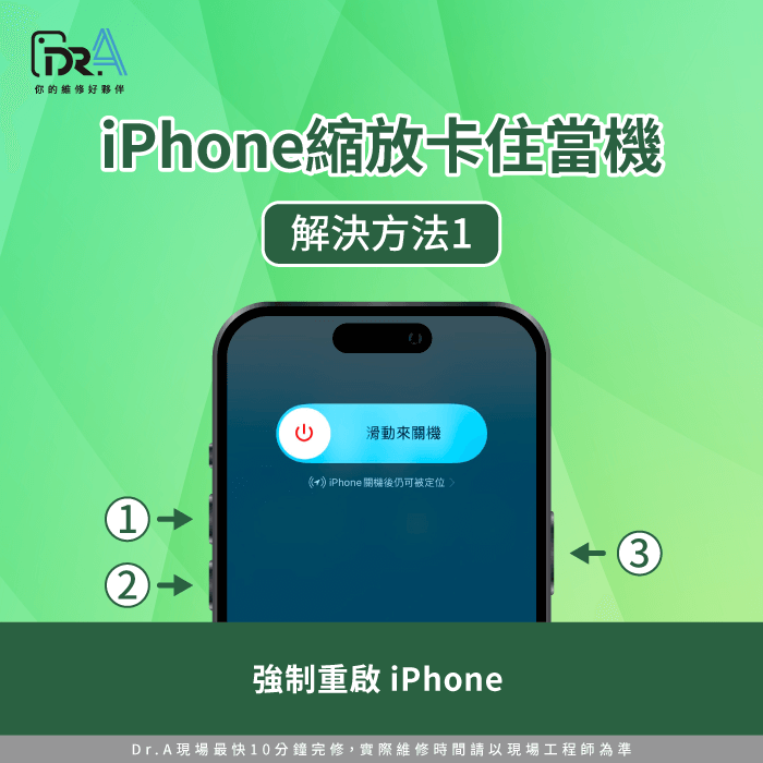 強制重啟 iPhone-iPhone螢幕放大當機