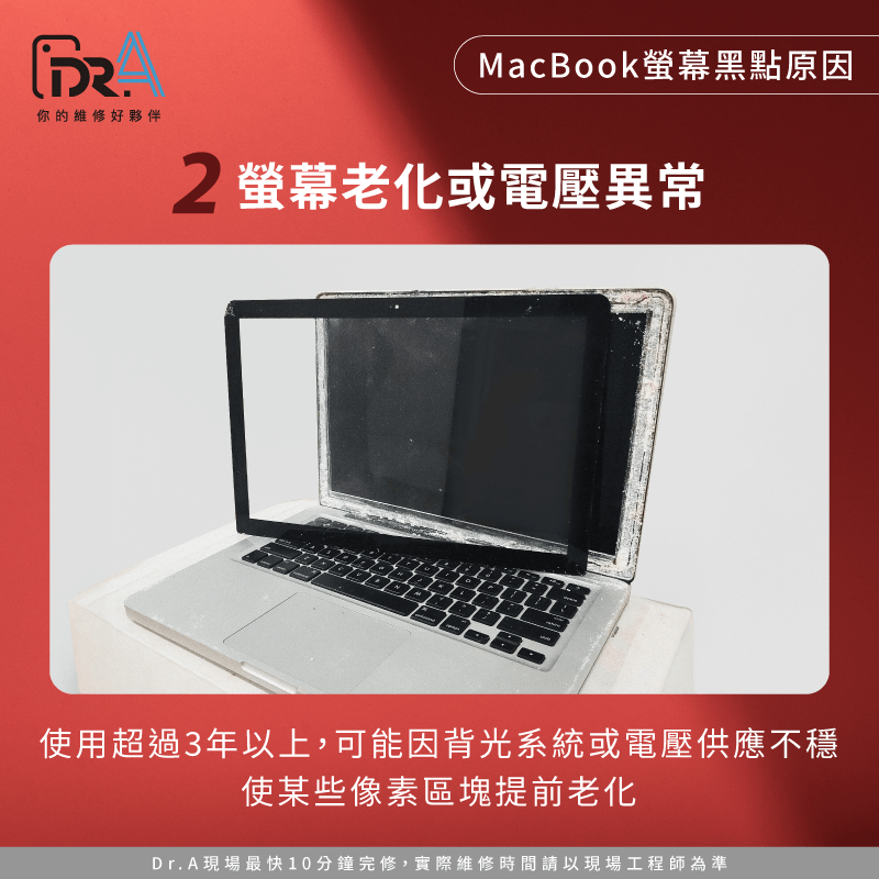 螢幕老化導致像素損壞-MacBook螢幕黑點是什麼